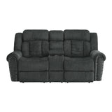 Nutmeg Gray Double Reclining Love Seat With Center Console