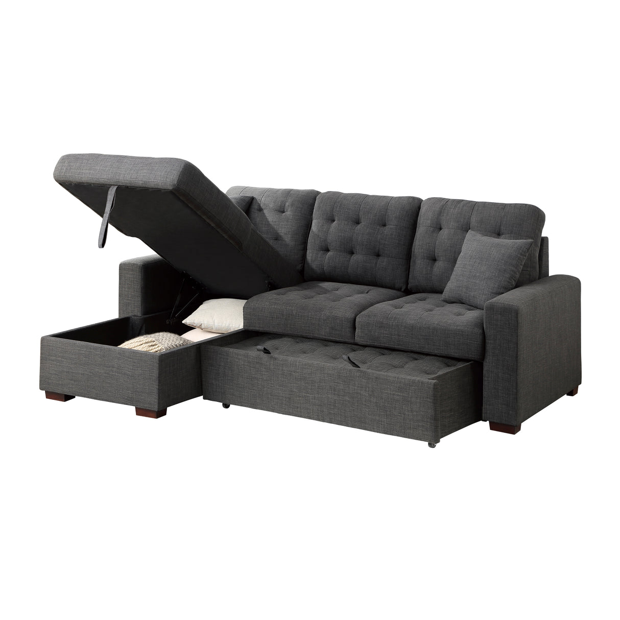 Mccafferty 2-Piece Sectional With Pull-Out Bed And Left Chaise Hidden Storage