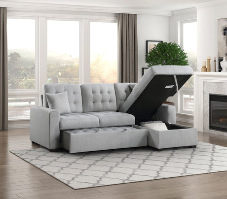 Mccafferty 2-Piece Sectional With Pull-Out Bed And Right Chaise Hidden Storage