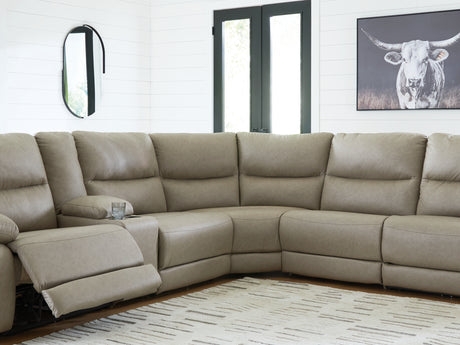 Narwhal Place 6-Piece Reclining Sectional with Storage Console