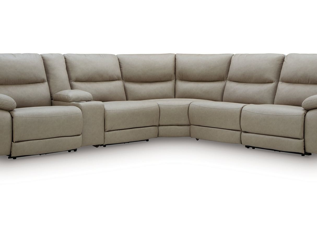 Narwhal Place 6-Piece Reclining Sectional with Storage Console