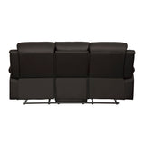 Clarkdale Dark Brown Double Reclining Sofa With Center Drop-Down Cup Holders
