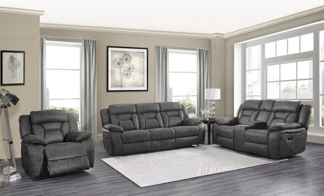 Madrona Hill Gray Double Reclining Love Seat With Center Console