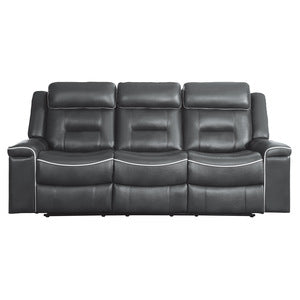 Darwan Dark Gray Double Lay Flat Reclining Sofa