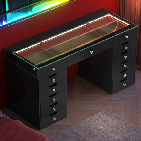 Eva Vanity Desk - 13 Storage Drawers