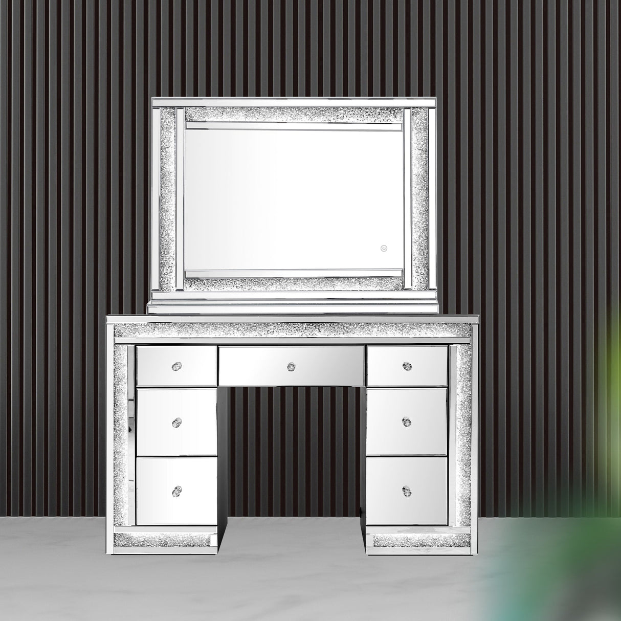 Crushed Diamonds LED Dressing Table