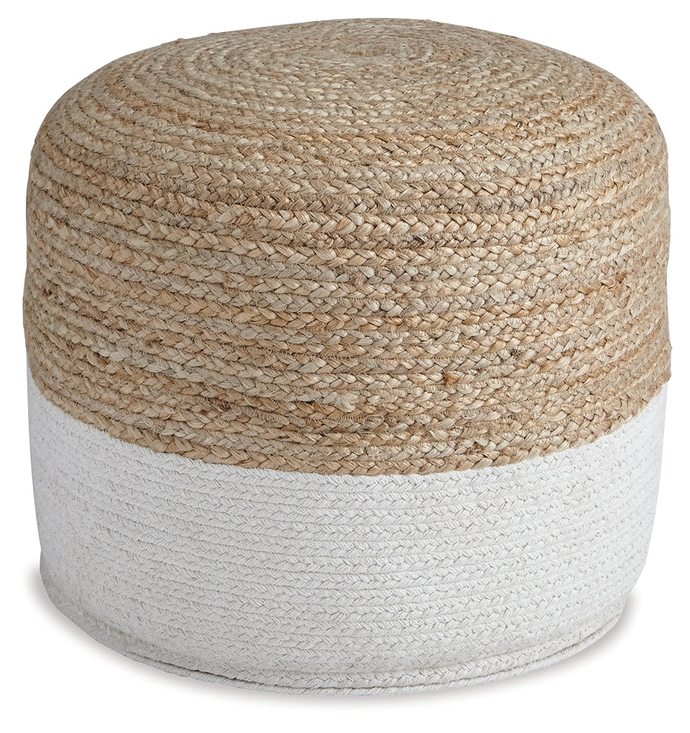 Sweed Natural/White Valley Pouf