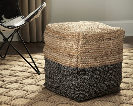 Sweed Natural/Black Valley Pouf