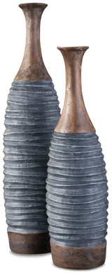Blayze Antique Gray/Brown Vase (Set Of 2)