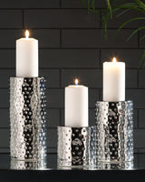 Marisa Silver Finish Candle Holder (Set Of 3)