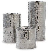 Marisa Silver Finish Candle Holder (Set Of 3)