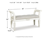 Realyn Antique White Accent Bench