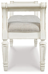 Realyn Antique White Accent Bench