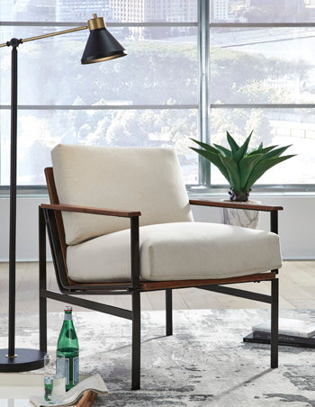 Tilden Ivory/Brown Accent Chair