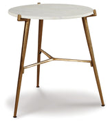 Chadton White/Gold Finish Accent Table