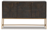 Elinmore Brown/Gold Finish Accent Cabinet