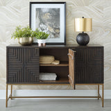 Elinmore Brown/Gold Finish Accent Cabinet