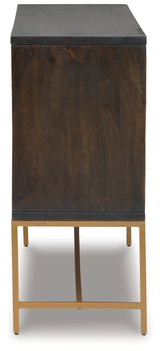 Elinmore Brown/Gold Finish Accent Cabinet