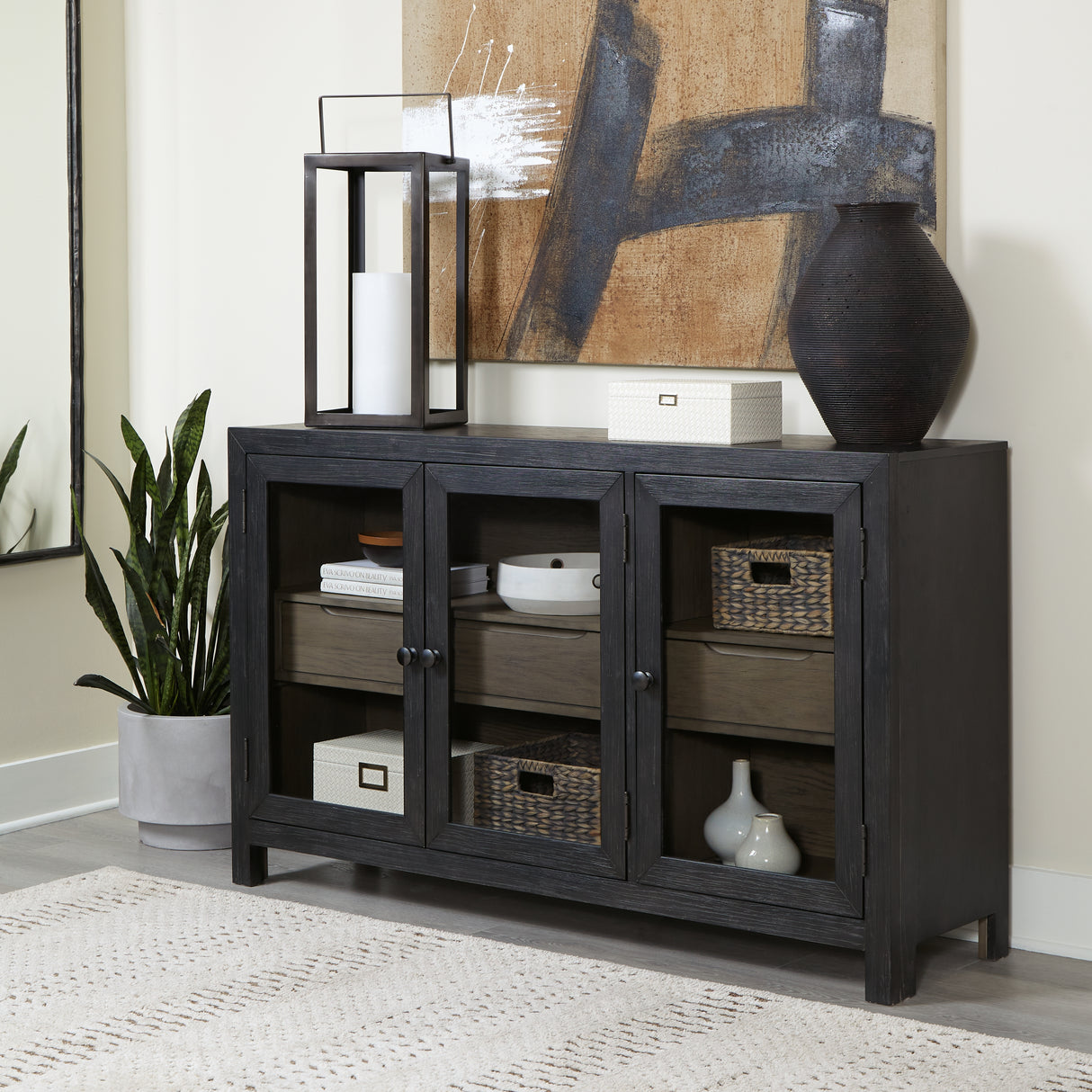 Lenston Black/Gray Accent Cabinet