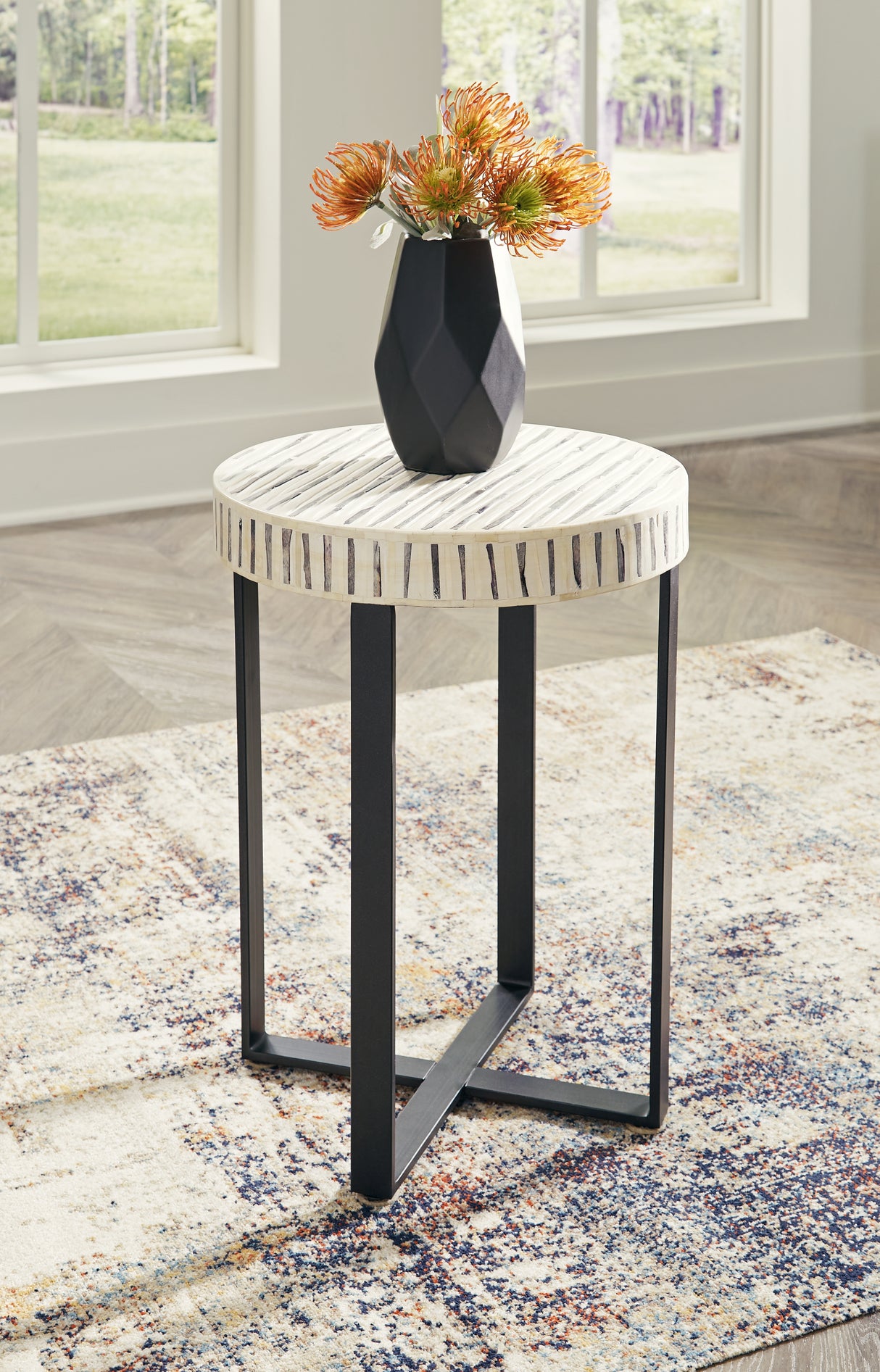 Crewridge Black/Cream Accent Table