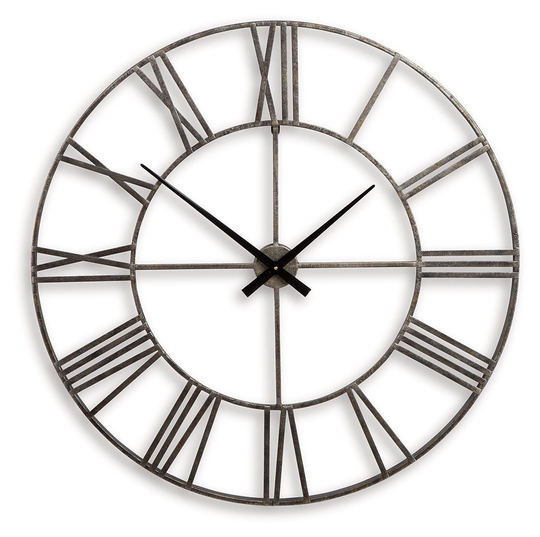 Paquita Antique Silver Wall Clock
