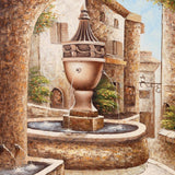 Neighborhood Fountain Oil Painting On Canvas