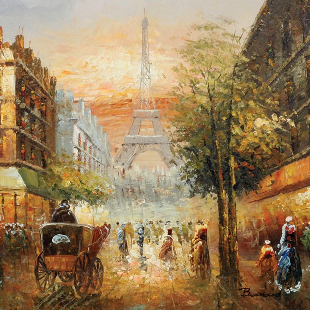 Paris Sunset Oil Painting On Canvas