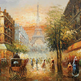 Paris Sunset Oil Painting On Canvas