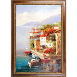 Busy Marina Oil Painting On Canvas