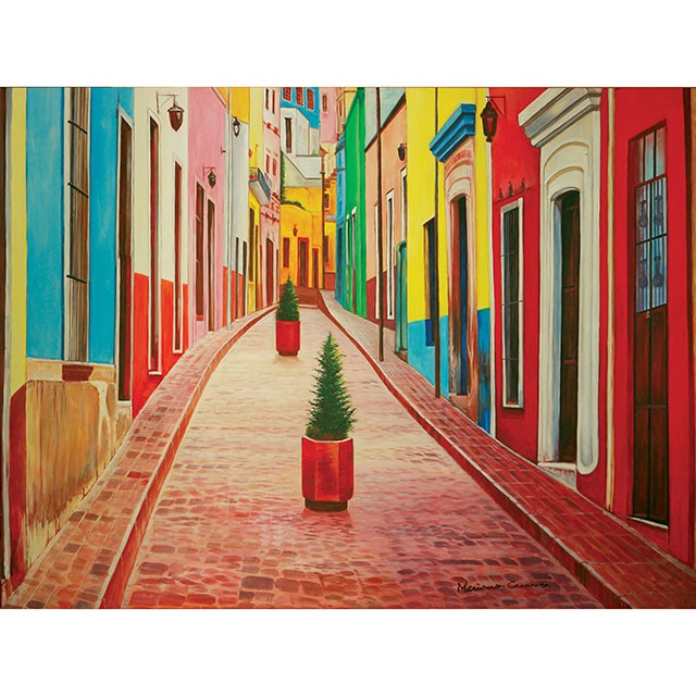 Street In Guanajuato Printed Canvas Painting