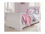 Anarasia White Twin Sleigh Bed And Chest