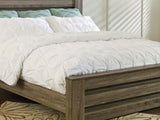 Zelen Warm Gray Queen Panel Bed