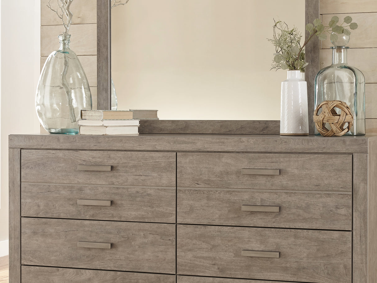 Culverbach Gray King Panel Bed, Dresser, Mirror, Chest And Nightstand