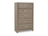 Culverbach Gray King Panel Bed, Dresser, Mirror, Chest And Nightstand