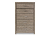 Culverbach Gray King Panel Bed, Dresser, Mirror, Chest And Nightstand