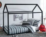 Flannibrook Black Twin House Bed Frame