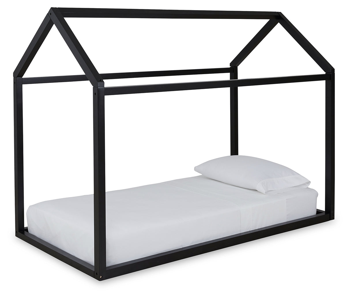 Flannibrook Black Twin House Bed Frame