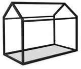 Flannibrook Black Twin House Bed Frame