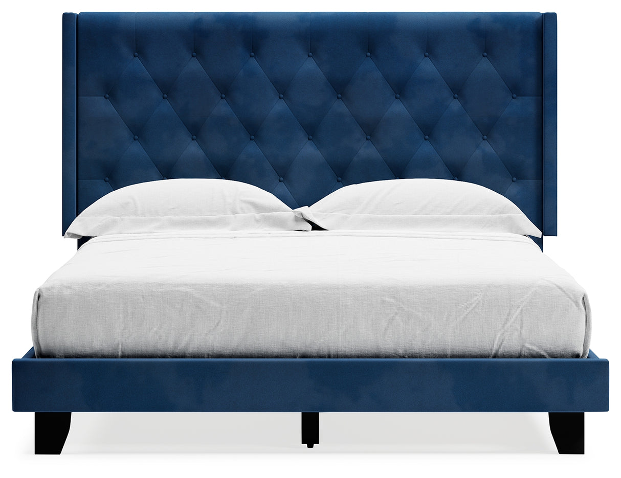 Vintasso Blue Queen Upholstered Bed