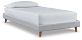 Tannally Beige Twin Upholstered Platform Bed