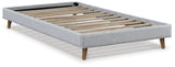 Tannally Beige Twin Upholstered Platform Bed