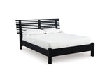 Danziar Black Queen Slat Panel Bed