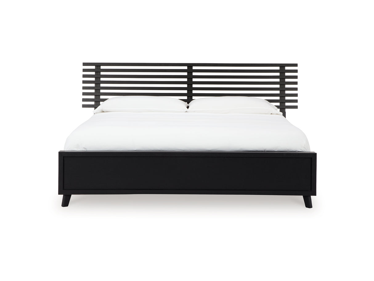 Danziar Black King Slat Panel Bed