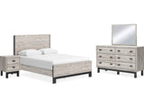 Vessalli Gray Queen Panel Bed, Dresser, Mirror And Nightstand