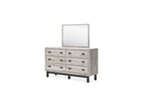 Vessalli Gray Queen Panel Bed, Dresser And Mirror