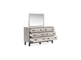 Vessalli Gray Queen Panel Bed, Dresser And Mirror