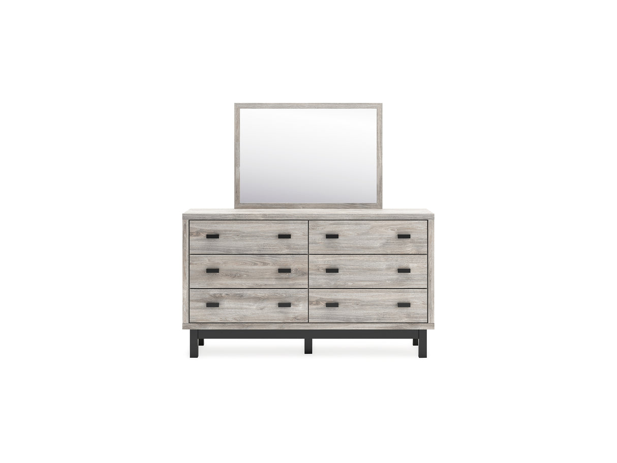 Vessalli Gray Queen Panel Bed, Dresser And Mirror