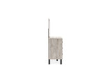 Vessalli Gray Queen Panel Bed, Dresser, Mirror And Nightstand