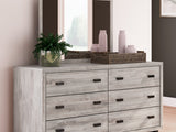 Vessalli Gray Queen Panel Bed, Dresser And Mirror