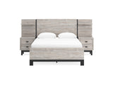Vessalli Gray Queen Panel Bed With Extensions